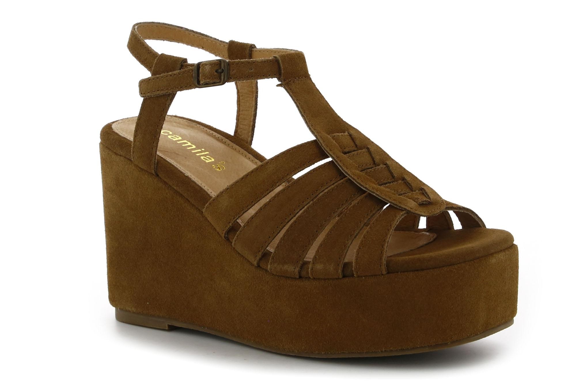 CC 26s Flat Sandals Beige Brown Cowhide 627192